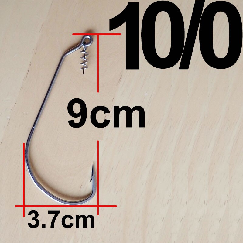 20 pcs Fishing Worm Hook with Spring Twist Lock Screw For Soft Worm Lure Bass Barbed Carp Crank Fishing Hook: 10l0