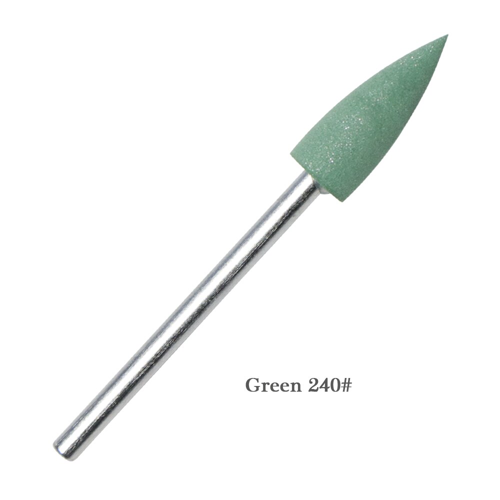 1pcs Rubber Silicon Nail Art Drill Bit 7 Colors Milling Cutter Manicure Pedicure Tools For Electric Machine JIGJ01: GJ01 Green