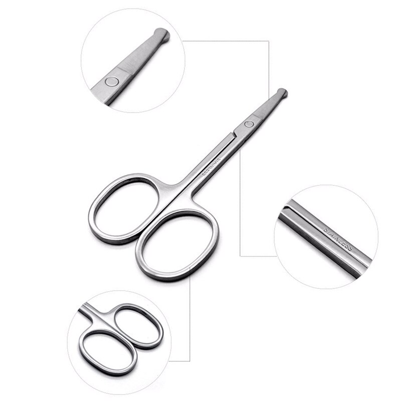 Nose Hair Trimmer Safety Scissors Multi Purpose Scissor With For Facial Hair Eyebrow Beard Mustache Trimming