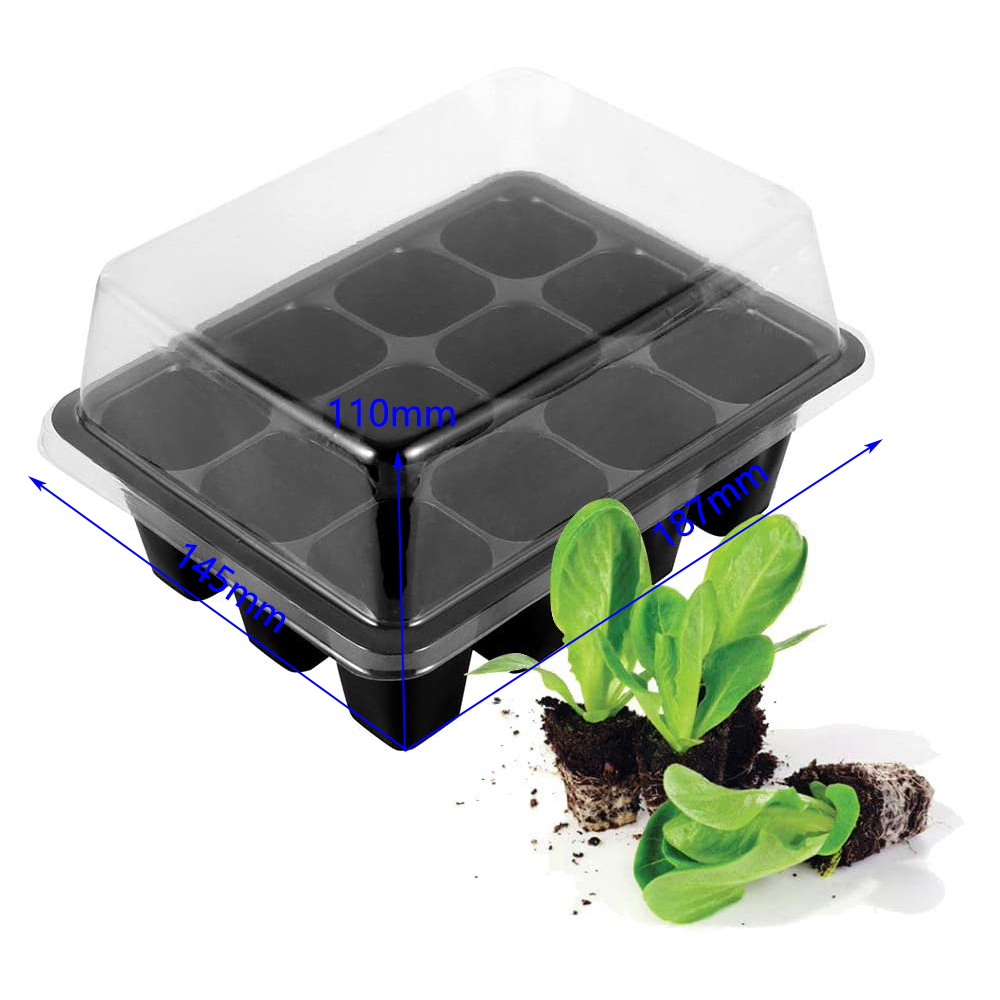 Trays Zaailing Doos 12 Grid Plastic Kwekerij Pot Tuin Plant Kwekerij Lade Kieming Doos Met Deksel Tuin Kwekerij