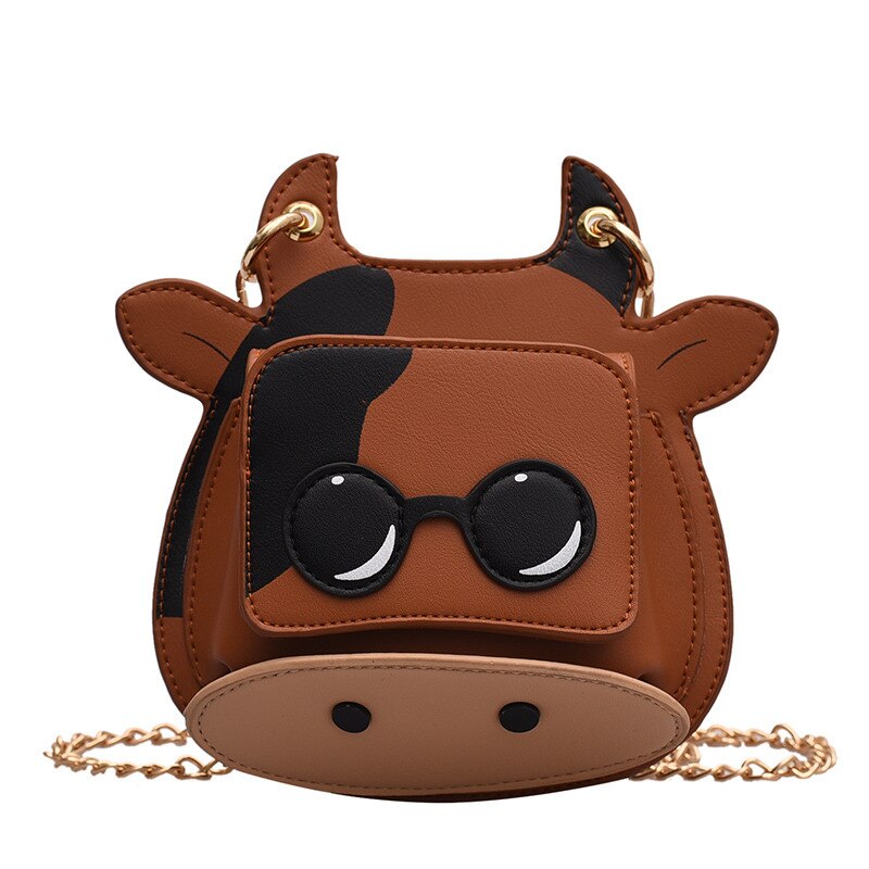 Vrouwen Tas Leuke Koe Vorm Schoudertas Enkele Kleine Keten Crossbody Tas Zomer Grappige Dier Zak