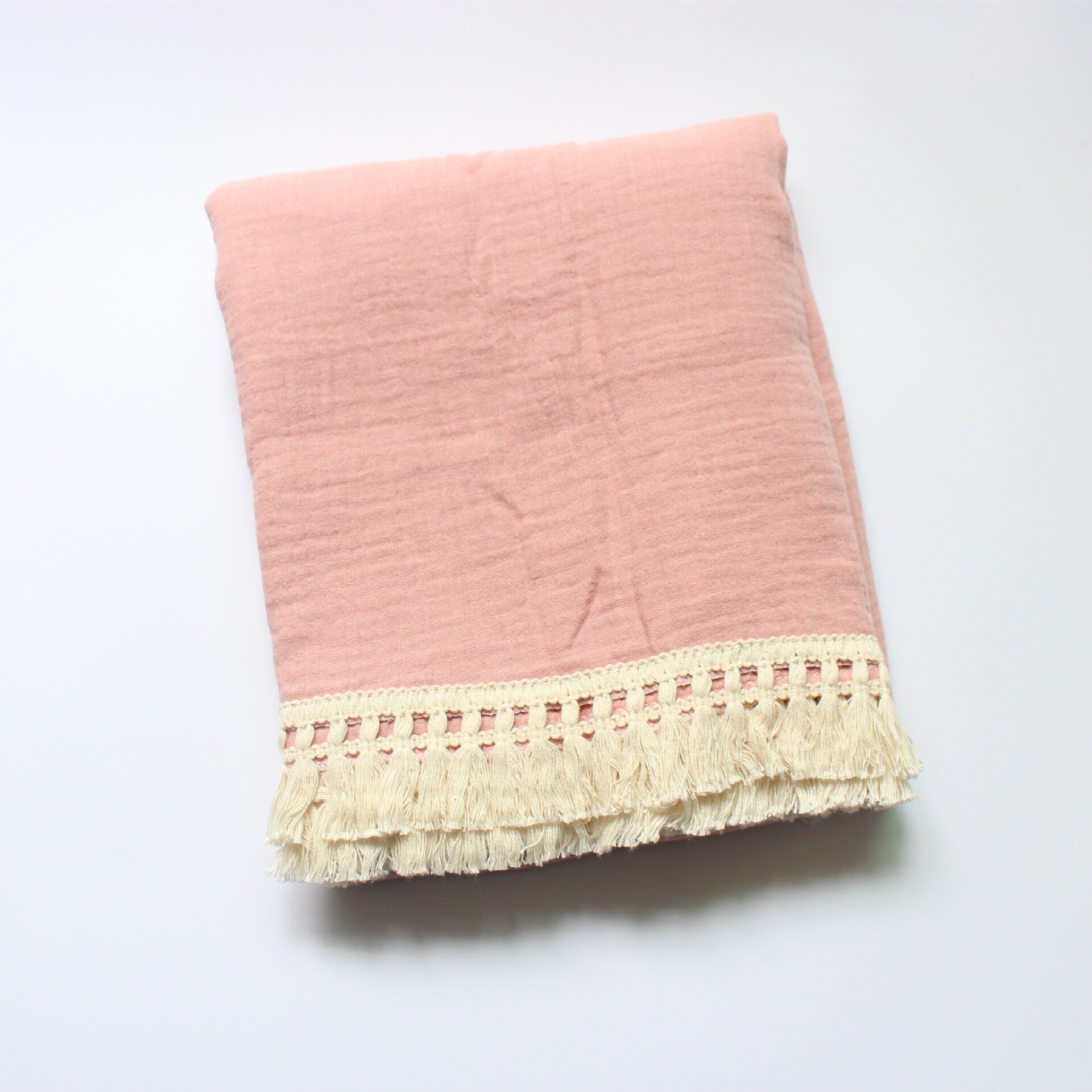 Bebé de muselina de algodón impreso Manta con borla para recibir a recién nacidos bebé gasa de Swaddle niños durmiendo colcha cubierta de cama
