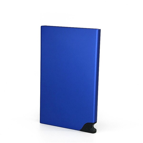 BISI GORO Thin ID HoldersMetal Box Card Wallet for Men and Women RFID Blocking Business Card Holder: Blue CZ050