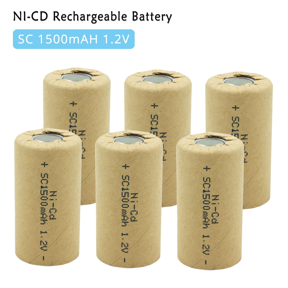 NiCd NI-CD SC 1.2v Rechargeable Batteries 1500mah Power Tool Battery Cells Discharge Rate 10C- 15C