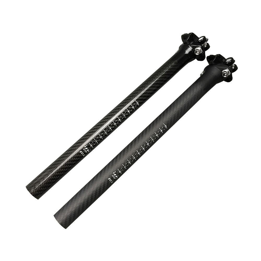 Tija de sillín de carbono mate 3k, superligera, 27,2x350mm, piezas de tubo completo de fibra de carbono para bicicleta de montaña o carretera