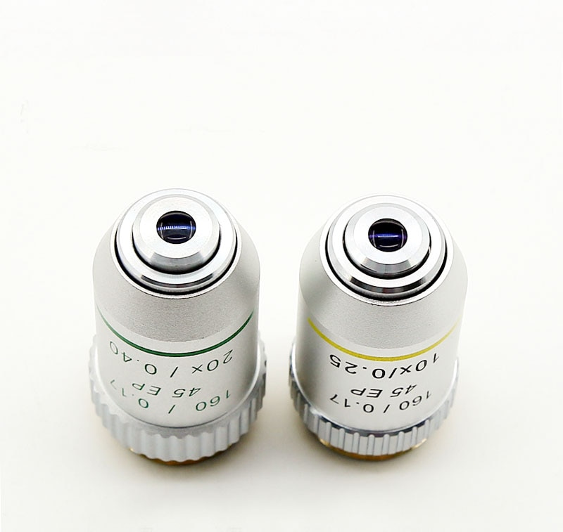195 45EP Semi Plan Achromatic Objective Lens 4X 10X 20X 40X 60X 100X 160/0.17 for Biological Microscope