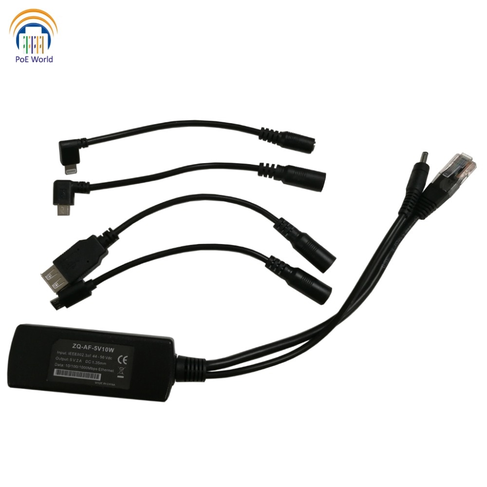 802.3af Poe Splitter für iPad Tablet Remote USB Power over Ethernet Verwenden mit PoE Switches 5V10W Ausgang mit USB und microUSB