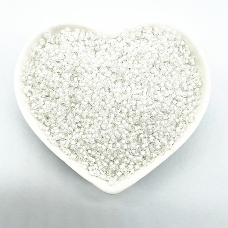 Colgante de corazón de 15g, 2mm, 3mm, 4mm, efecto de teñido, cuentas de semilla de cristal checo, cuentas de pulsera DIY para fabricación de joyas, accesorios: Blanco / 4 mm