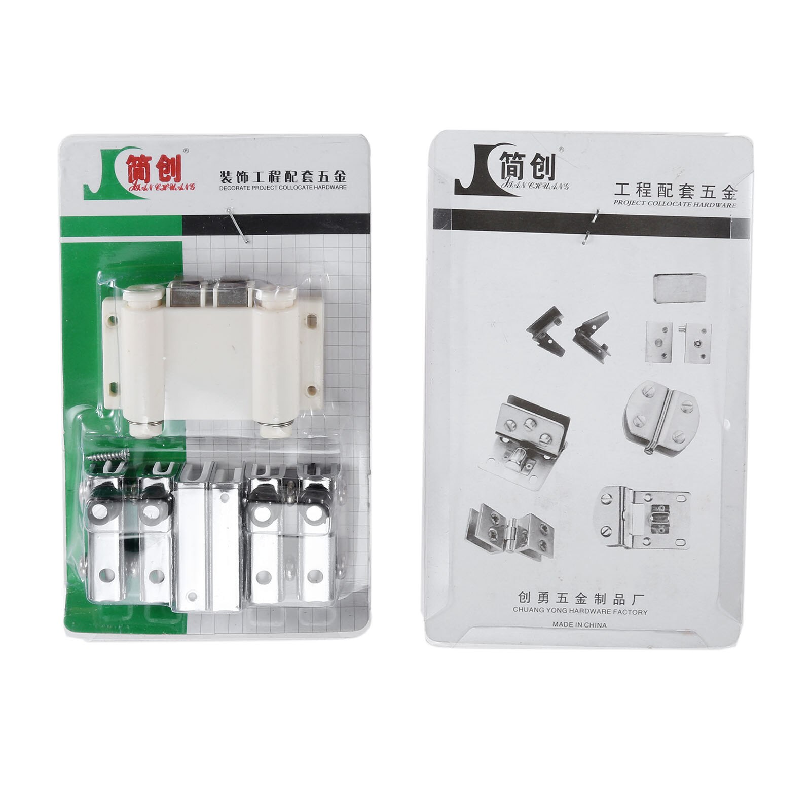 1 Set Stainless Steel Glass Door Pivot Clamp Hinge Kit Cabinet Double-door Glass Magnetic Catches for 5-8mm Thickness Glass Door