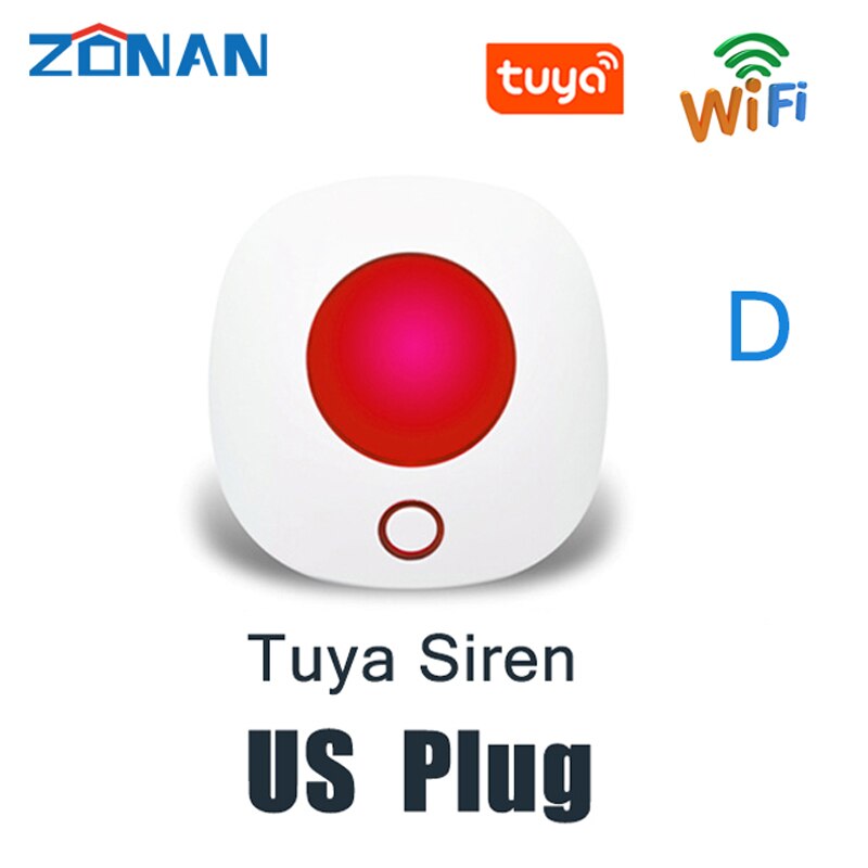 ZONAN SN11 Tuya Wifi Light Siren Alarm 100dB Loudspeaker Indoor Wireless 433MHz Strobe Siren Security for 4G Gsm Alarm System: SN11-US-1PCS