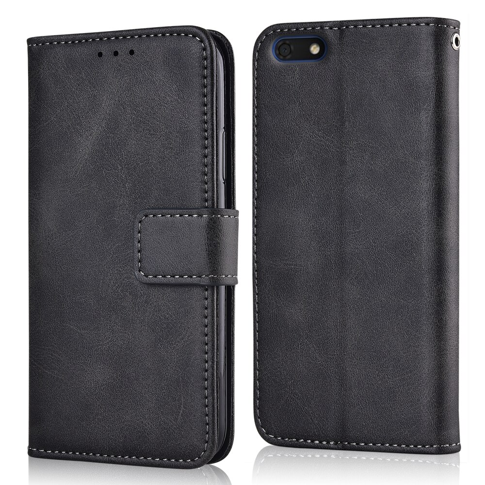 Für Huawei Y5 Lite Fall Für Auf Y5 Lite Coque Glänzend Matt Brieftasche Fall Für Huawei Y5Lite Flip abdeckung Telefon Tasche: niu-Dark Grey