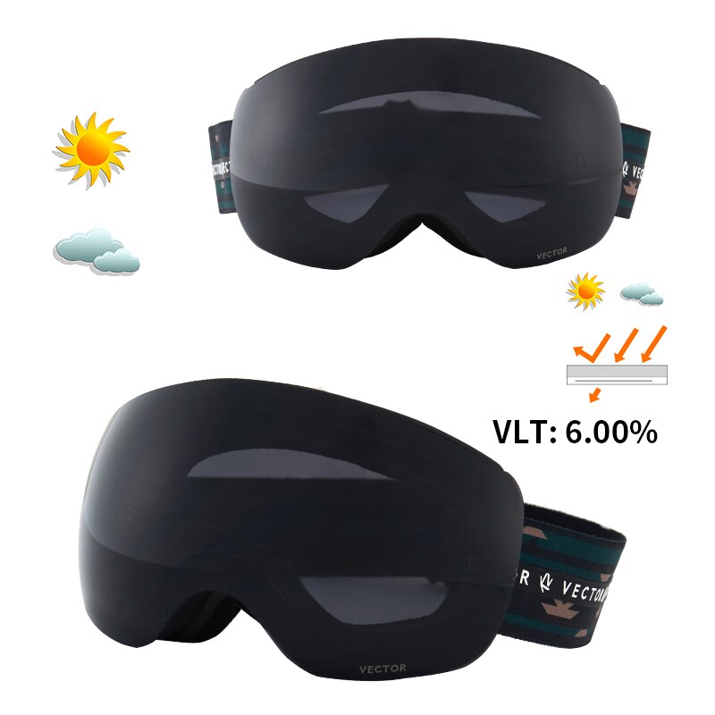 Otg karakteristisk tryk strop skibriller snebriller mænd skibrille anti-dug snowboard skiløb kvinder solbriller udendørs sport: Farve 15