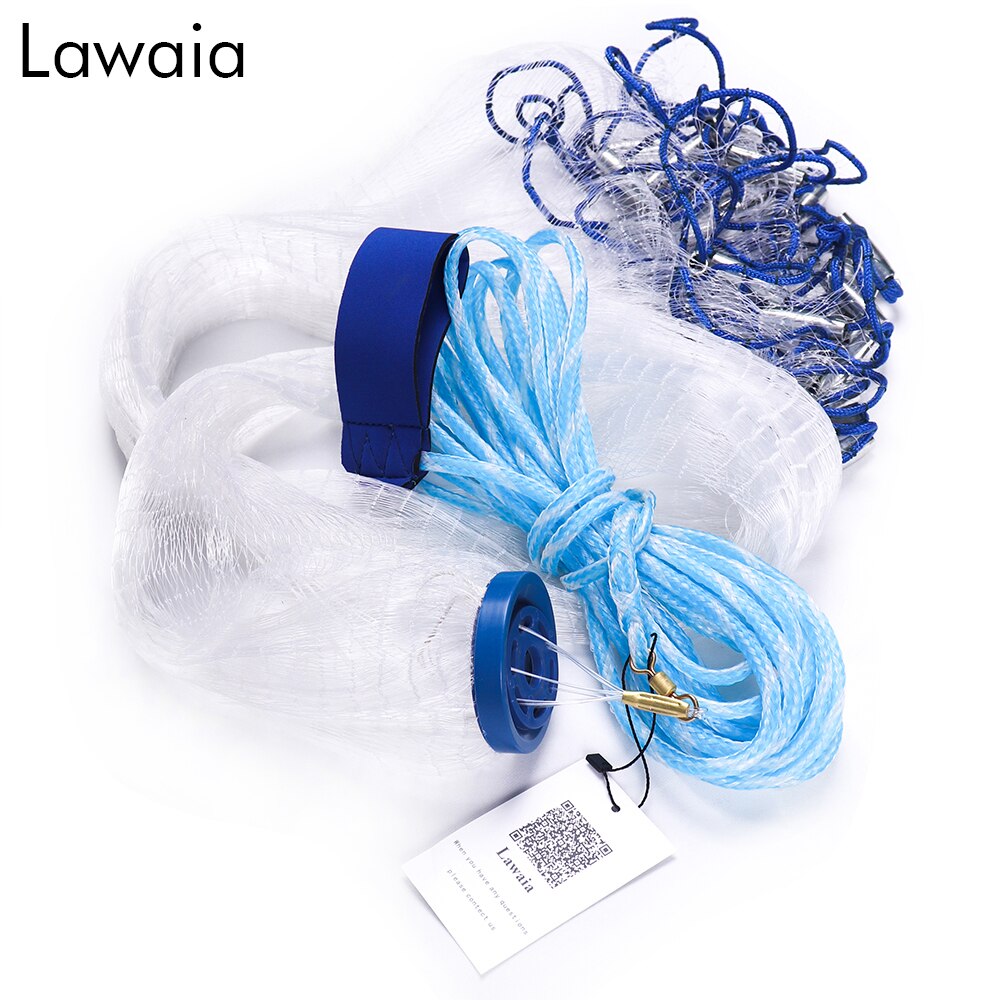 Easy throw Cast Net Diameter 2.4M-7.2M American Style Fishing Net Small Mesh Outdoor Sports Fish Trap Network