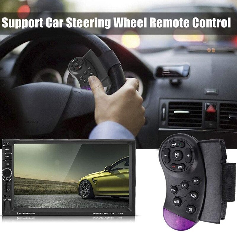 Car MP5, 7060B 7Inch HD TFT Sn Bluetooth Car MP5 Video Player FM Radio AUX USB Rear View Camera with Remote Control