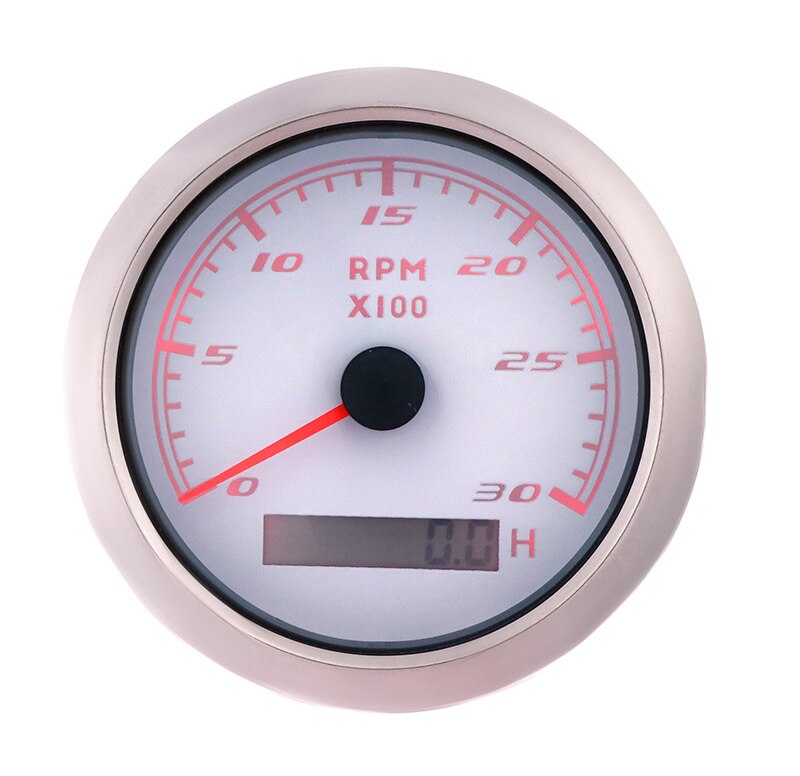 3000 RPM Car Boat Tachometer With digital Hourmeter Fit For Diesel Motorcycle Truck Marine With Red Backlight 85MM 9-32V: WS