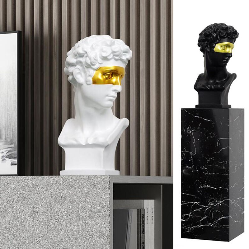 Décoration de la maison européenne tête résine Statue moderne Art abstrait Mini buste Sculpture Art croquis pratique masqué créativité