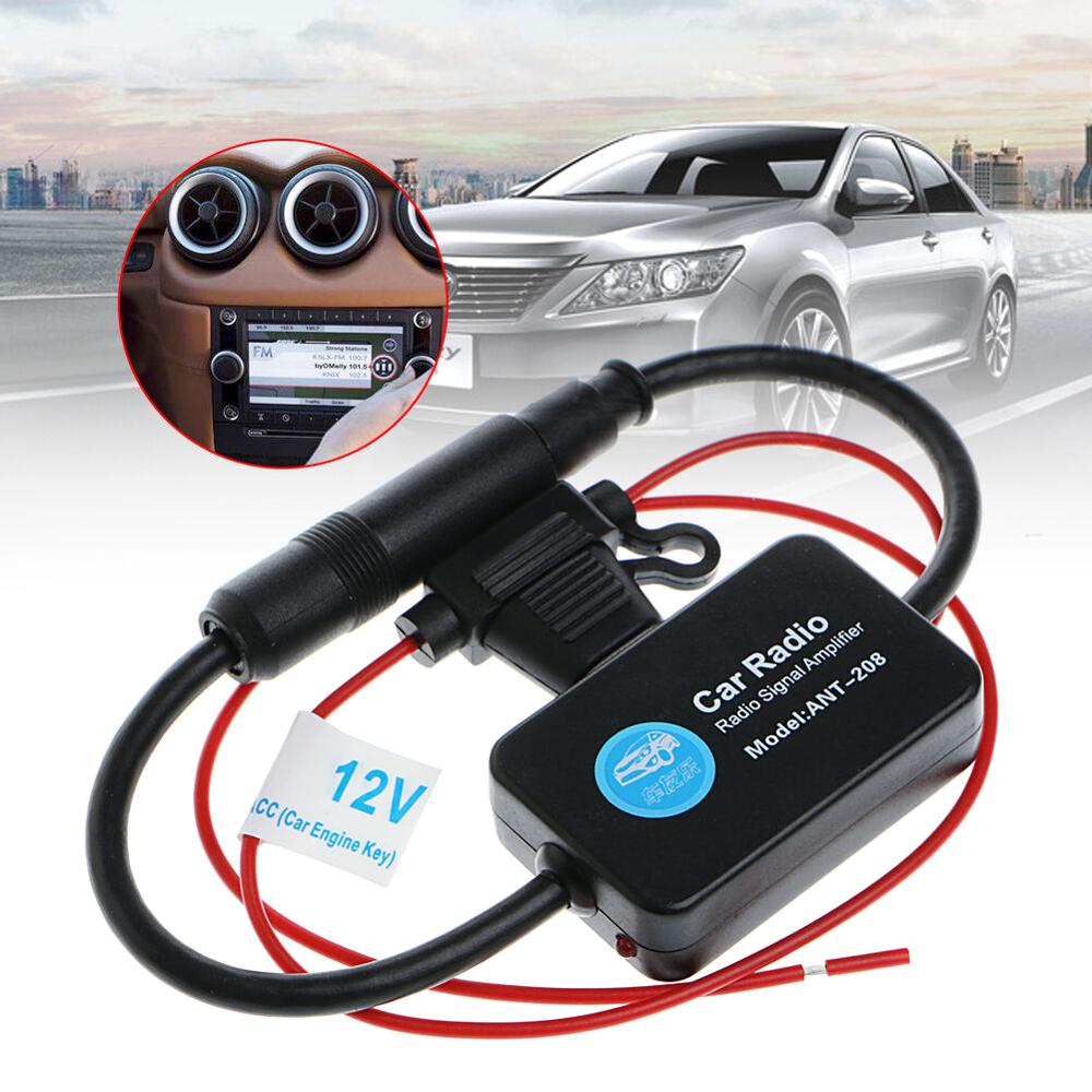 12V 25dB Car FM Radio Antenna Amplifier Booster with Indicator Model ANT-208 CSV
