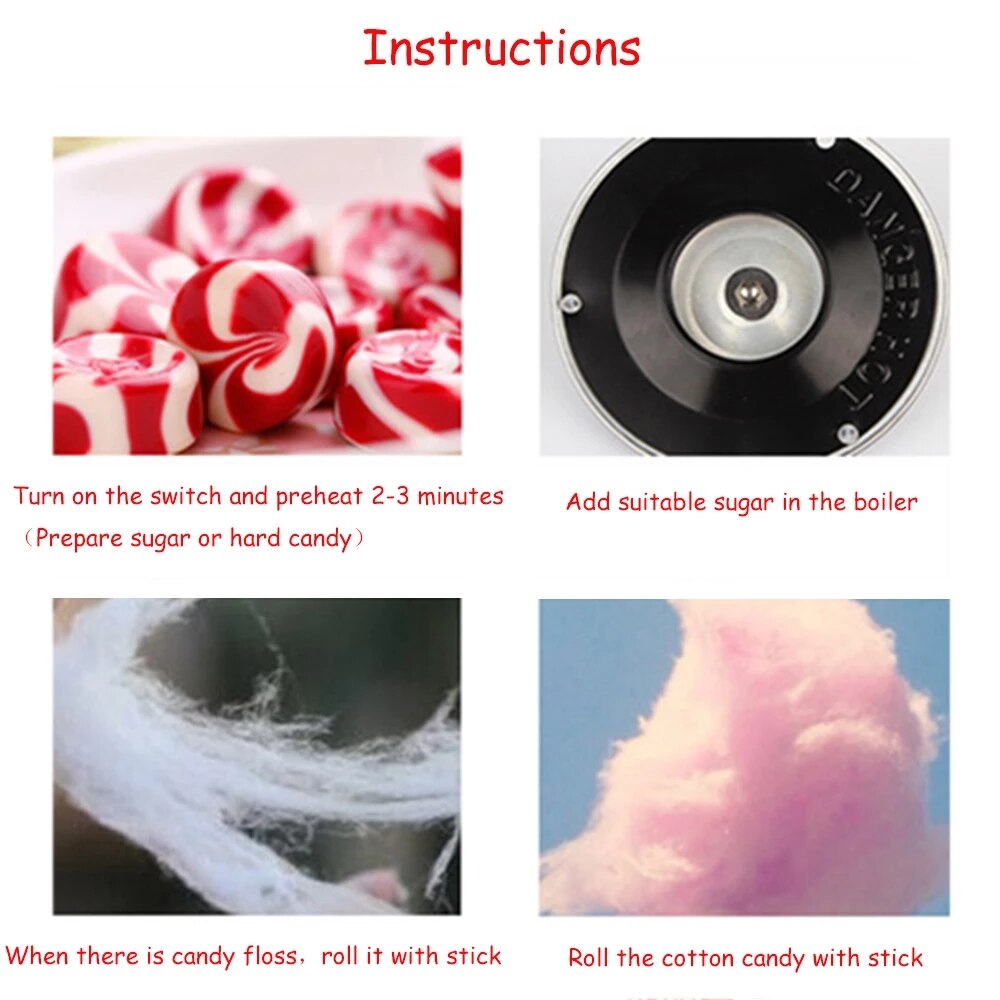 Electric DIY Sweet Cotton Candy Maker Portable Cotton Sugar Floss Machine Boys Girls Children's Day Marshmallow Machine
