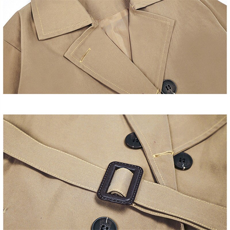 Trench-Coat avec ceinture pour garçons et adolescents, veste à Double boutonnage, coréenne, kaki, coupe-vent, vêtements d&#39;extérieur, 4-13T, automne