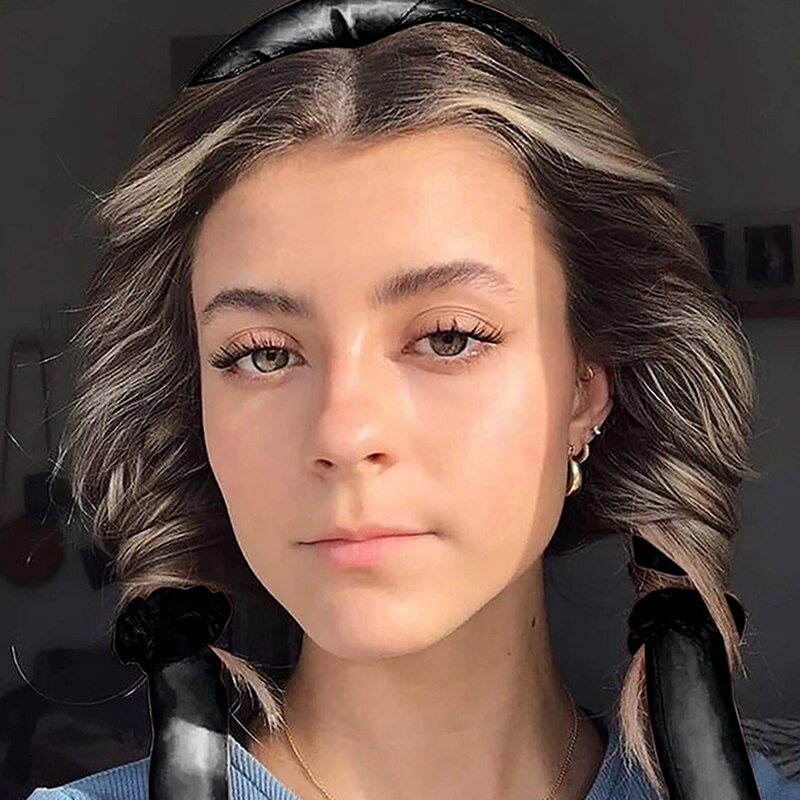 Heatless wijący się pręt pałąk leniwy Curler wstążka jedwabna wstążka jedwabna bez ciepła kręcenie loków wstążka zrobić włosy kręstożek