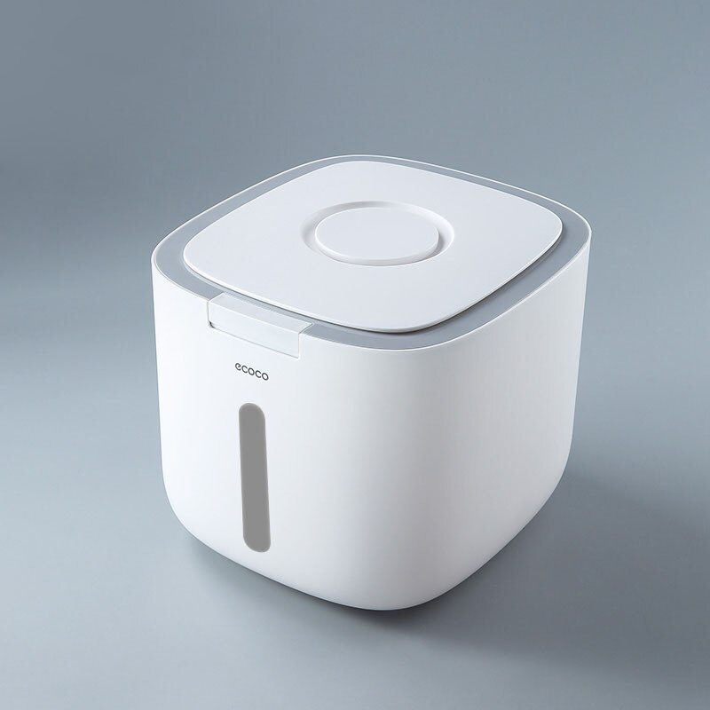Ecoco 10Kg Keuken Nano Emmer Insect-Proof Vochtbestendige Verzegelde Rijst Emmer Graan Pet Voedsel Opslag Container rijst Doos: Grey