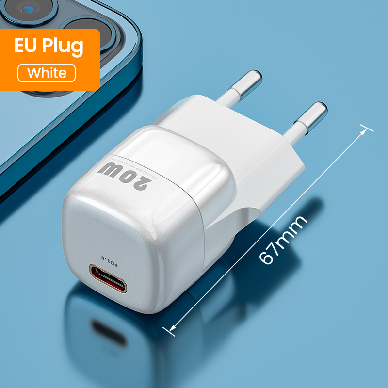 KUULAA Super Si USB C ładowarka 20W typ C PD szybkie ładowanie dla iPhone 13 12 11 Max Pro XS 8 Plus dla iPad Air 4 iPad 2020 Mini: EU White