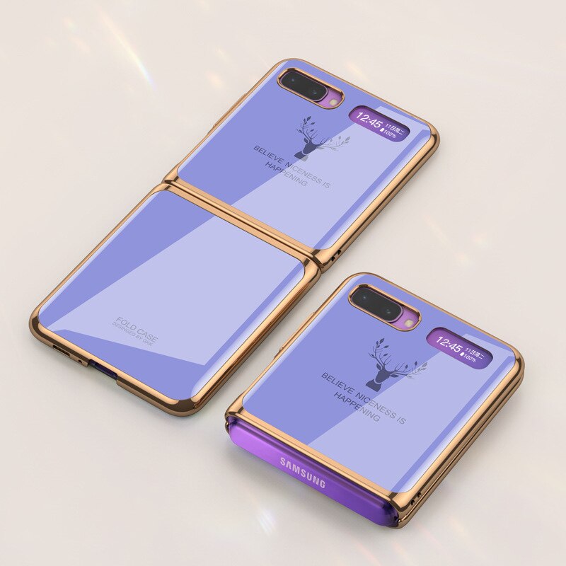 Marmo di Vetro Temperato Fold per Samsung Galaxy Z Flip 2020 della Cassa Del Telefono per Samsung Z Vibrazione Galaxy Zflip Ultra sottile Della Copertura Coque: VIOLA