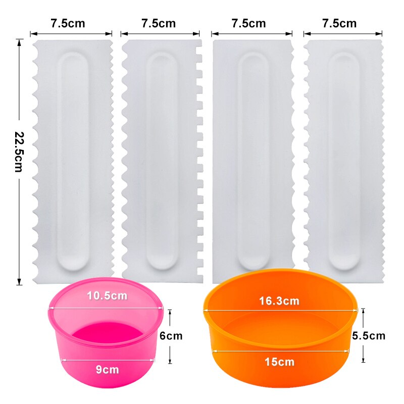 Bakken Taart Decoreren Draaitafel Set Ronde Cakevorm Kam Schraper Soepeler Fondant Dessert Kit Bakken Set Gebak Levert: Set 3