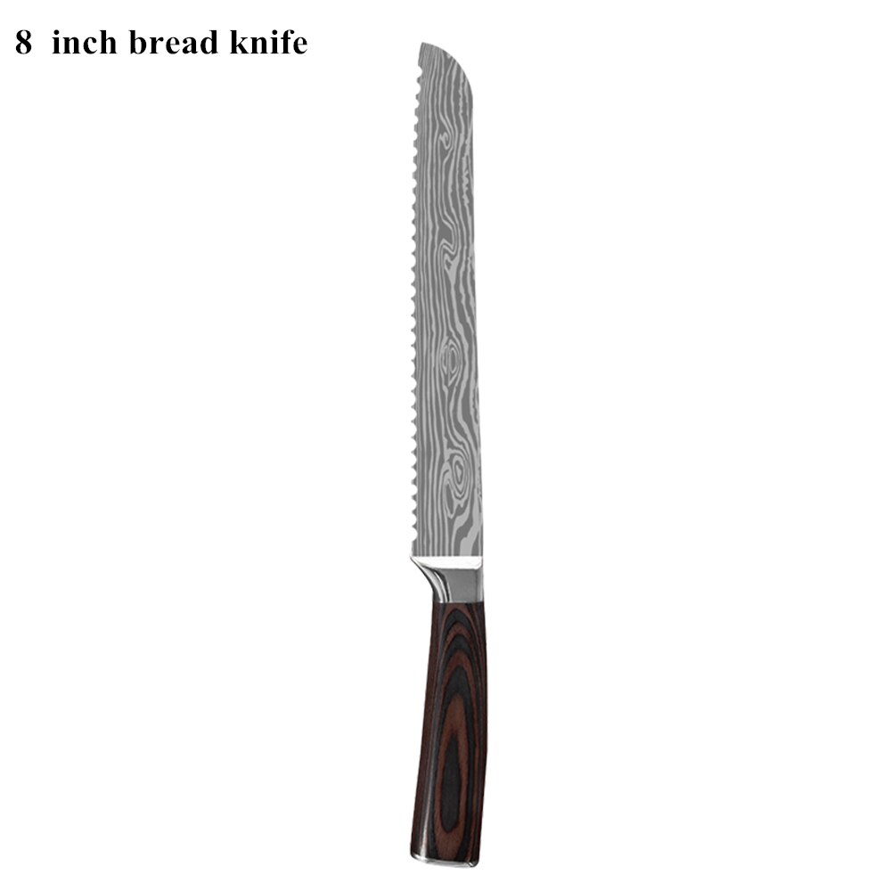 Keukenmessen Set Koksmes High Carbon Rvs Santoku Mes Sharp Hakmes Vleesmes Beste Keuze Voor Keuken: I 8 bread knife