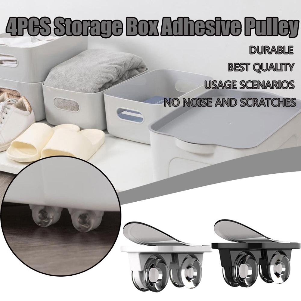 Roman 4 pièces roulettes adhésives rouleaux de poulie pour armoire tiroir boîte de rangement poubelle petit matériel de meubles roues directionnelles
