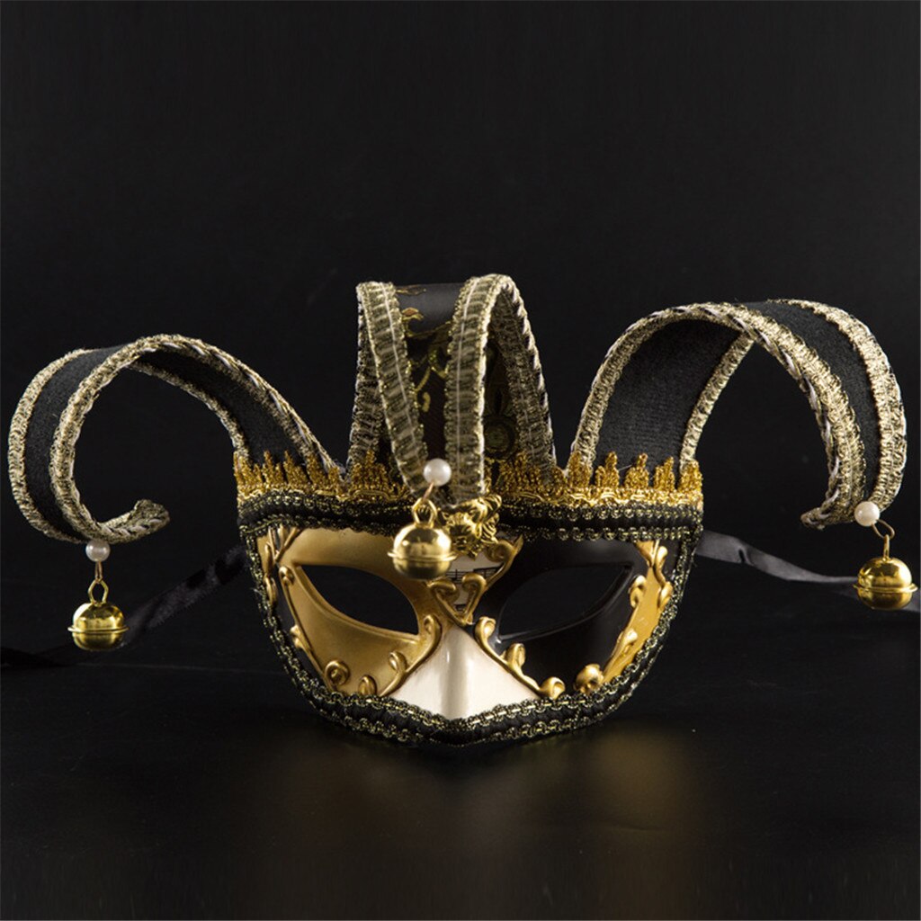Maskerade ball maske for kvinner/menn musikalsk venetiansk festmaske halloween/bryllups mardi gras maske  a1: Svart