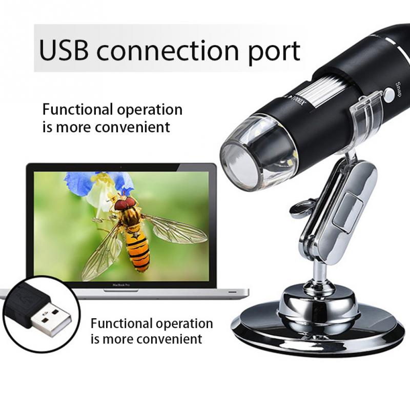0-1000X Usb Microscoop Handheld Draagbare Digitale Microscoop Usb Interface Elektron Microscopen Met 8 Leds Met Beugel