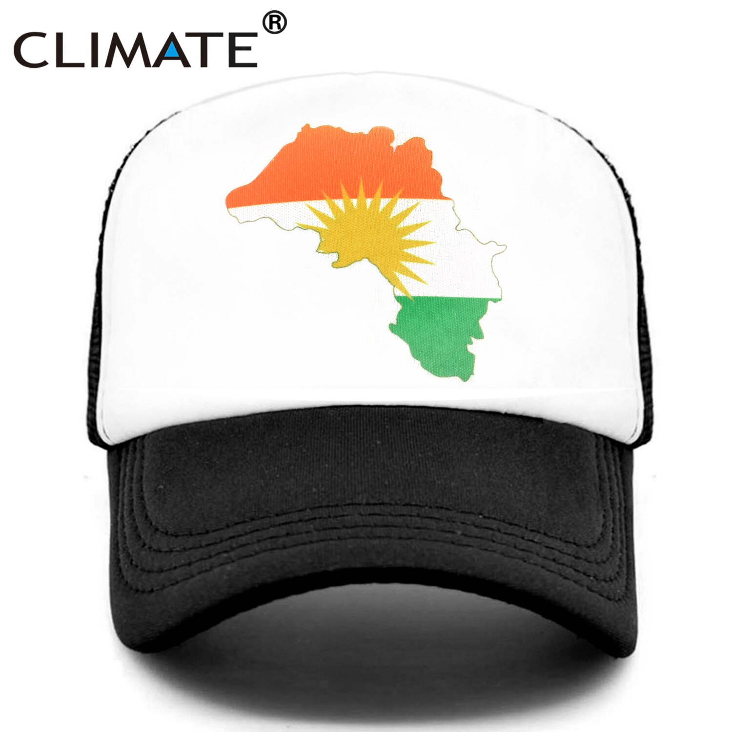 Clima Kurd Kurdistan Cap Kurds kurdistan Flag Map Trucker Cap verde all&#39;aperto Sport cappello Cap Cool Summer Mesh Cap uomo donna bambino: Black Cap / Kid 52to55cm head