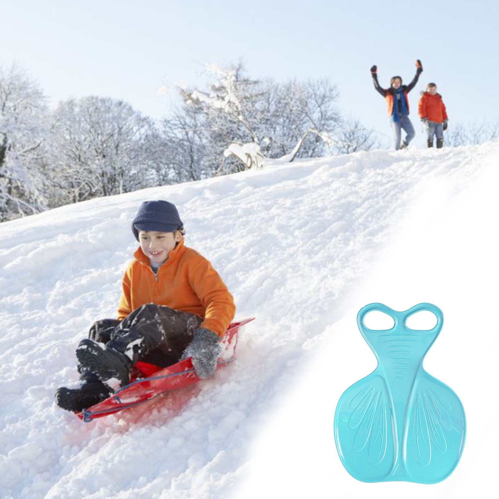 Winter Snow Sled Board Sport Thicken Snow Sled Kids Adult Plastic Ski Board For Outdoor Skiing Grass Sand Slider Snow Luge