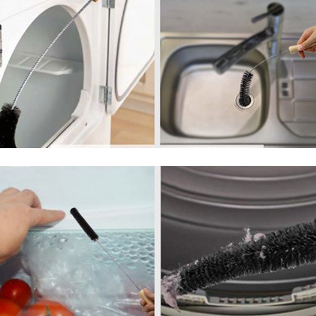Household Bendable Refrigerator Coil Curling Brush Long Flexible Dryer Washing Machine Pipe Cleaning Brush