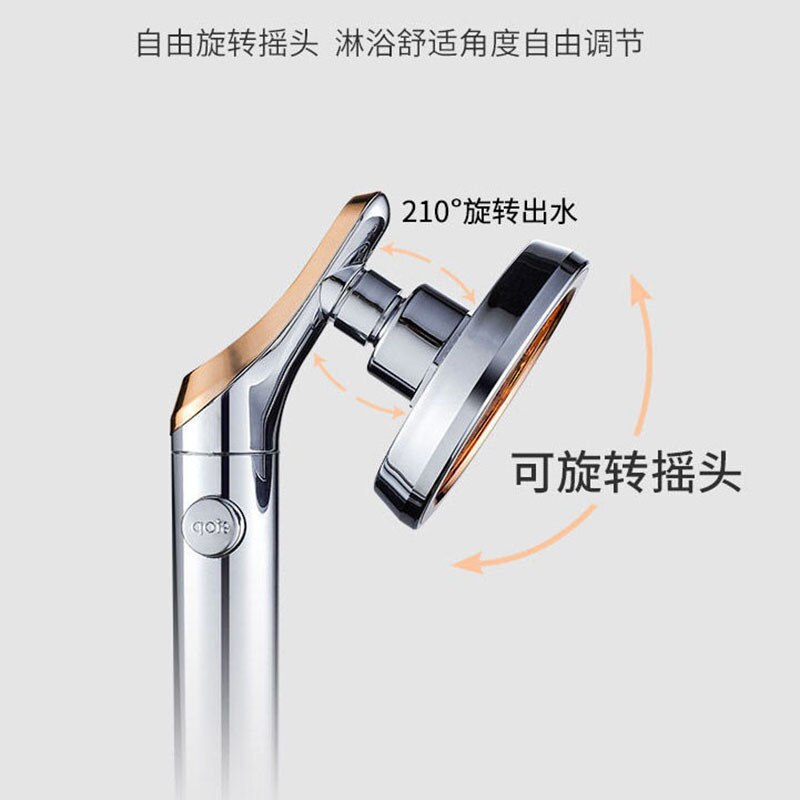 Pommeau de douche à secousses pressurisées de Style japonais buse d'arrêt d'eau à un bouton à plusieurs vitesses, pommeau de douche de pluie à grande douche d'eau