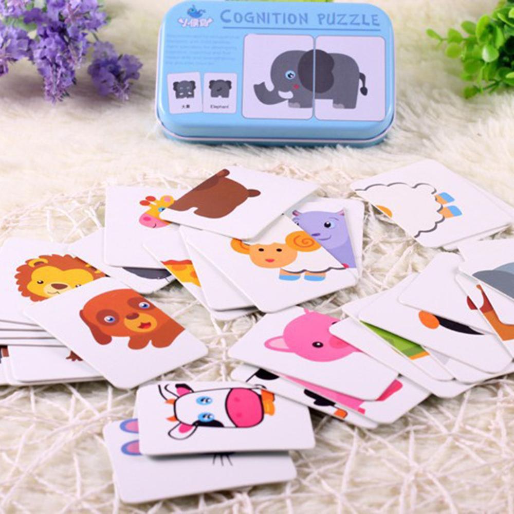 Baby Fruit Dier Cognitie Kaarten Chinese Engels Leren Puzzels Onderwijs Speelgoed