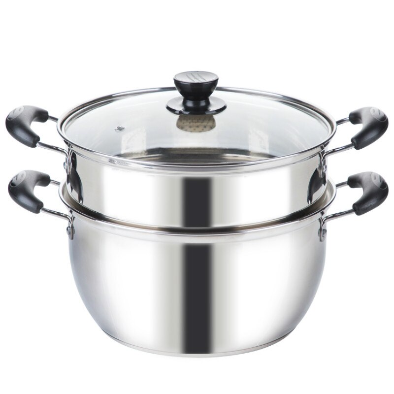 Cuiseur vapeur - YOKULI - 28 cm - Acier inoxydable - 5 étages