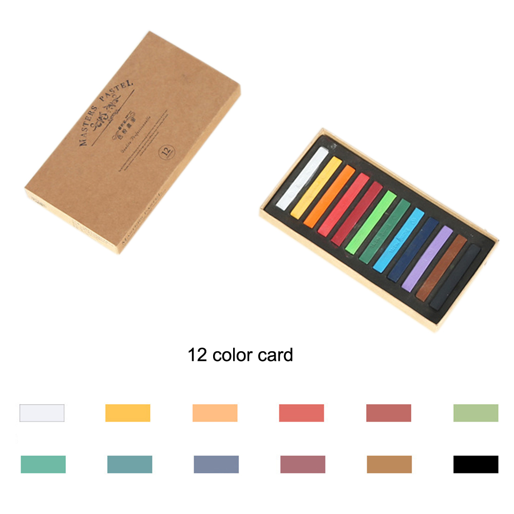 12 farver farveblyanter blød pastel nem at bruge tegnestreg toner bærbar glat pastel maling kridt kunst stationær