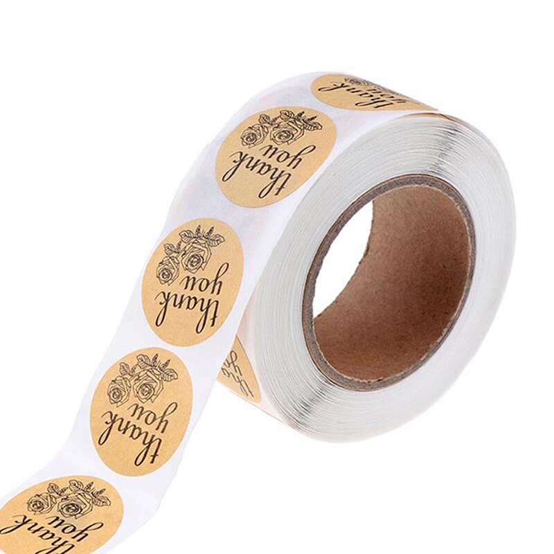 Pretty Things Inside Stickers 500pcs Round Paper Gold Thank you stickers for Small Business Packaging Seal Label Stickers