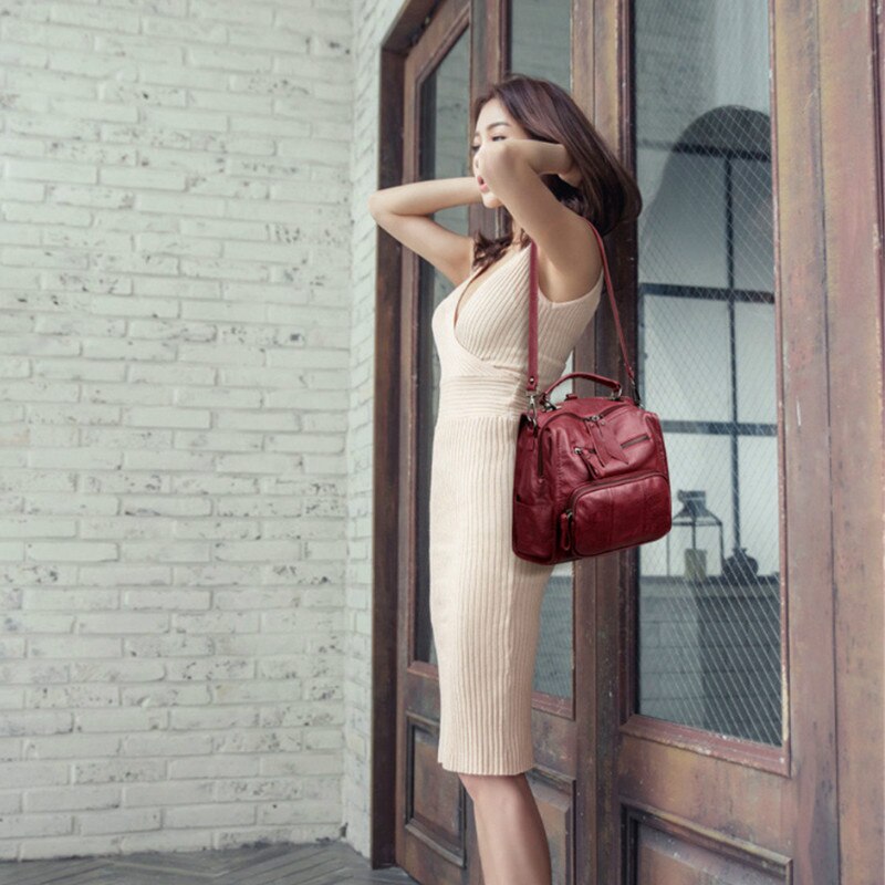 Multifunctio Vrouwen Rugzakken Leer Vrouwelijke Reizen Schoudertas Rugzak Vrouwen Tas Schooltas Rugzak Meisje