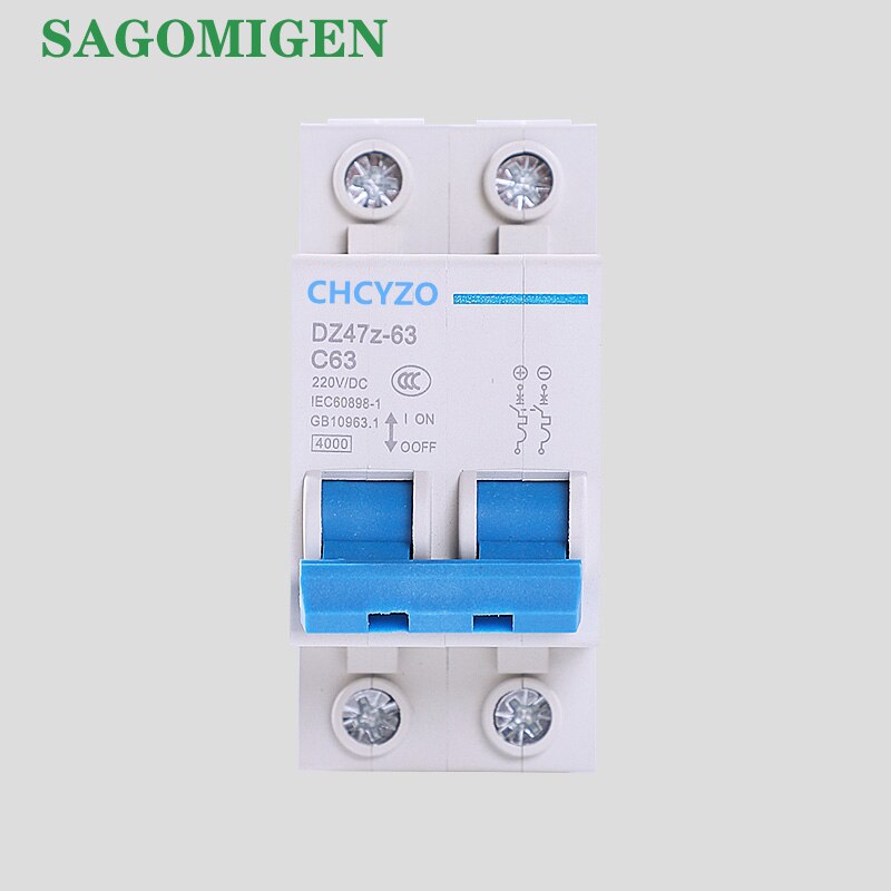 1P 2P DC 220V Circuit Breaker Solar Mini Circuit Breaker 10A 16A 20A 25A 32A 40A 50A 63A DC MCB für PV System DC Circuit Breaker