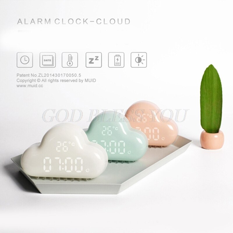 Cloud-Shaped Magnetic Clock Alarm Multi-Functional Clock with Strong Magnet Shows LED Time
