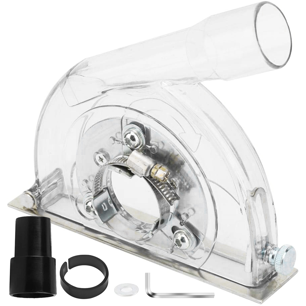 Couvercle de meulage extracteur de poussière protection de coupe 4 "5" protection de meuleuse d'angle professionnelle avec accessoires Transparent Durable: Default Title