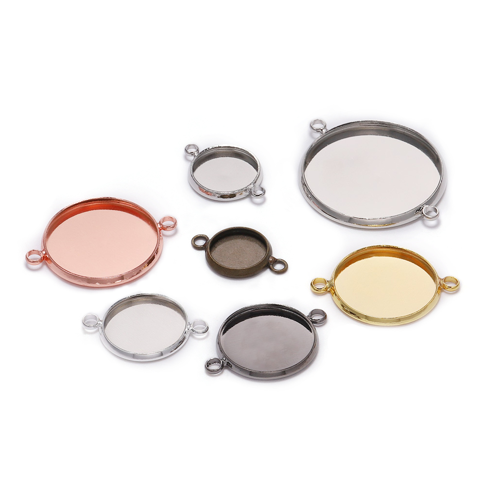 Conectores de Base de cabujón para pulsera de 20 piezas, ajuste de bandeja Base de camafeo, bisel, suministros en blanco para fabricación de joyas, accesorios DIY