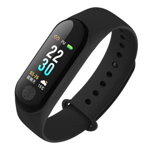 M3 Plus HR Waterproof Heart Rate and Blood Pressure Monitor Fitness Tracker Neutral Smart Sports Bracelet For Android iOS: Black