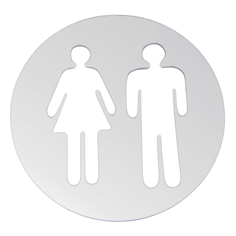 3D Acrylic Bathroom Mirror Stickers Woman&Man Toilet Sign Mirror Wall Sticker Home Hotel Washroom Door Sign Mirror Sticker