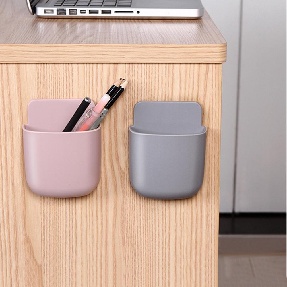 Remote Control Shelf Organize Wall Hanging Plastic Free Punch Box Kitchen Bedroom Rack Home Holder организатор &xs