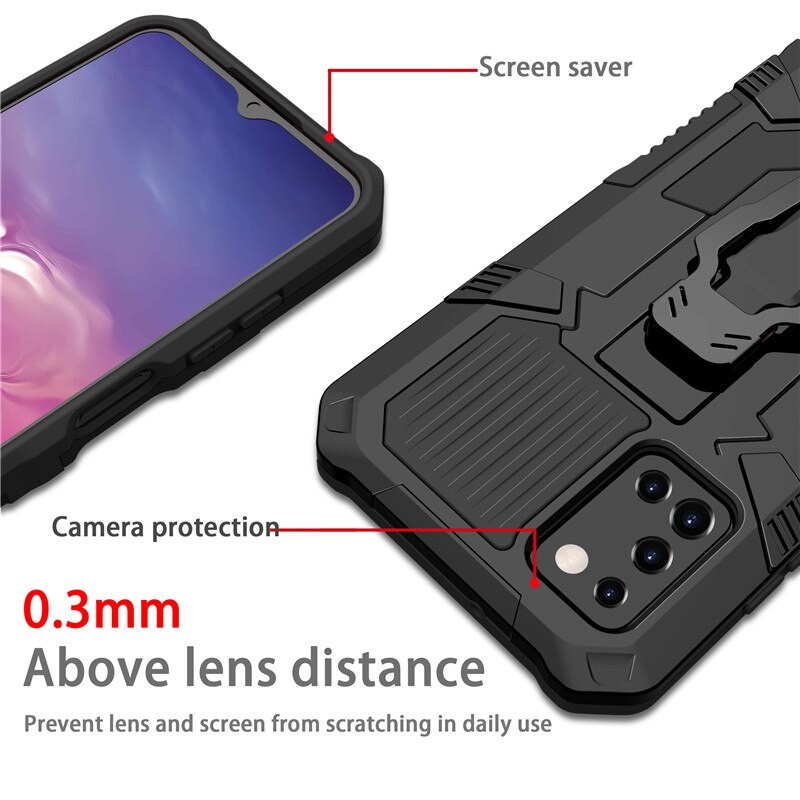 Armor Case For Samsung Galaxy A03s Case Shockproof Belt Clip Holster Cover For Samsung A03s SM-A037F/DS 6.5&quot; Coque Funda