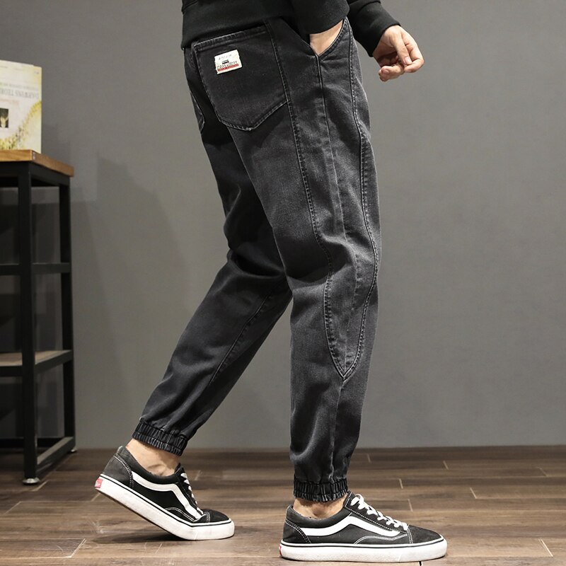 Jean pour hommes, pantalon Cargo en Denim épissure à la , pantalon Cargo, Style japonais Hip Hop, jogging